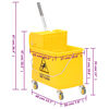 vidaXL Cleaning Trolley with Mop Bucket Polypropylene
