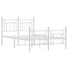 vidaXL Metal Bed Frame without Mattress with Footboard White 120x200cm