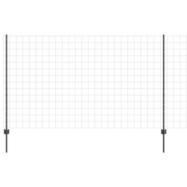 vidaXL Fence with Post Grey 1.4 x 10 m Steel and PVC