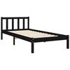 vidaXL Bed Frame without Mattress Black Single Solid Wood Pine