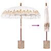 vidaXL Balinese Parasol Cream 215 x 215 x 260 cm Cotton and solid wood