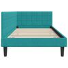 vidaXL Corner Bed Frame with Headboard Turquoise 90 cm x 200 cm Velvet