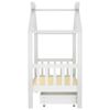 vidaXL Kids Bed Frame with a Drawer White Solid Pine Wood 70x140 cm