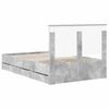 vidaXL Bed Frame with Drawer Concrete Grey 120 x 200 cm Engineer Wood