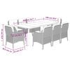 vidaXL 9 Piece Garden Dining Set with Cushions Light Grey Poly Rattan