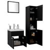 vidaXL Bathroom Furniture Set Black Engineered Wood