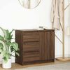 vidaXL Sideboard with Drawer Brown Oak 71x35x65 cm Engineered Wood