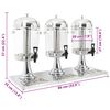 vidaXL Triple Juice Dispenser Stainless Steel 3 x 8 L