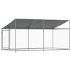 vidaXL Dog Cage with Roof and Door Grey 4x2x2 m Galvanised Steel