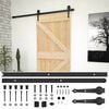 vidaXL Sliding Door Natural and Black 80 x 210 cm Solid Pine Wood