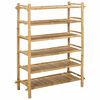 vidaXL Shoe Rack with Shelf Natural 6-tier Bamboo