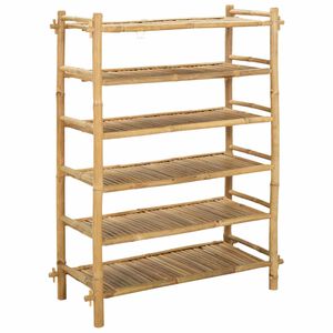 vidaXL Shoe Rack with Shelf Natural 6-tier Bamboo