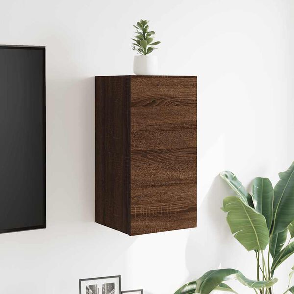 vidaXL Wall Mounted TV Cabinet 2 pcs Brown Oak 30.5x30x30 cm