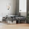 vidaXL Metal Bed Frame without Mattress with Headboard White 140x200cm