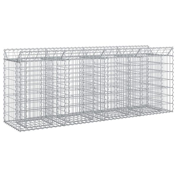 vidaXL Gabion Raised Bed 2 pcs Silver 200 x 50 x 80 cm