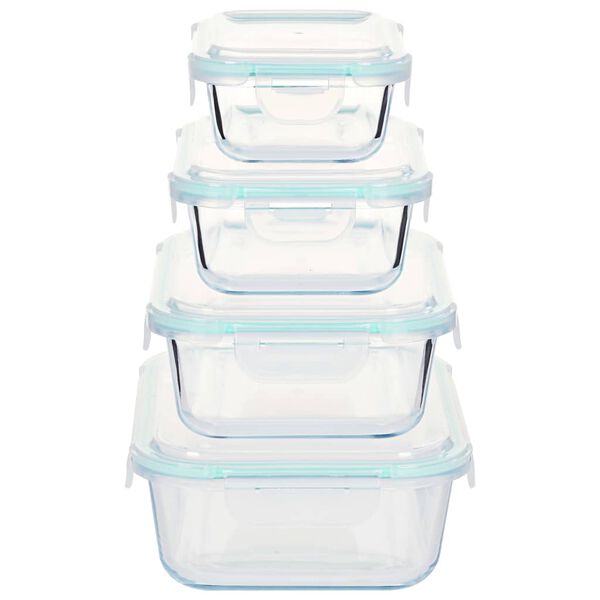 vidaXL Glass Food Storage Containers 8 Pieces