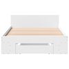 vidaXL Bed Frame with Drawer without Mattress White 100x200 cm