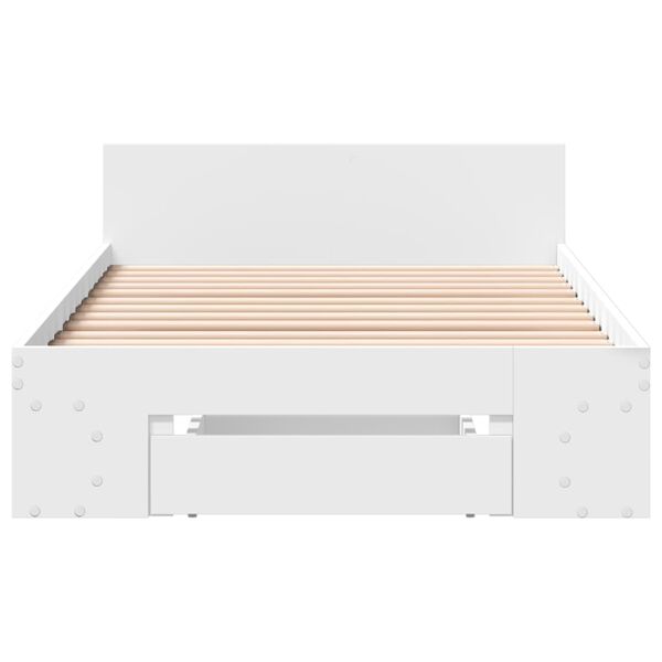 vidaXL Bed Frame with Drawer without Mattress White 100x200 cm