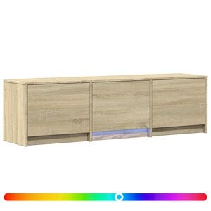 vidaXL TV Cabinet with LED 140 x 34 x 40 cm Sonoma Oak Engineered Wood