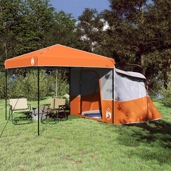 vidaXL Camping Tent Set Folding 2 pcs Orange Taffeta and Fabric