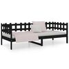 vidaXL Day Bed without Mattress Black 90x200 cm Solid Wood Pine