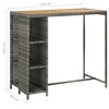 vidaXL 5 Piece Garden Bar Set with Cushions Poly Rattan Grey
