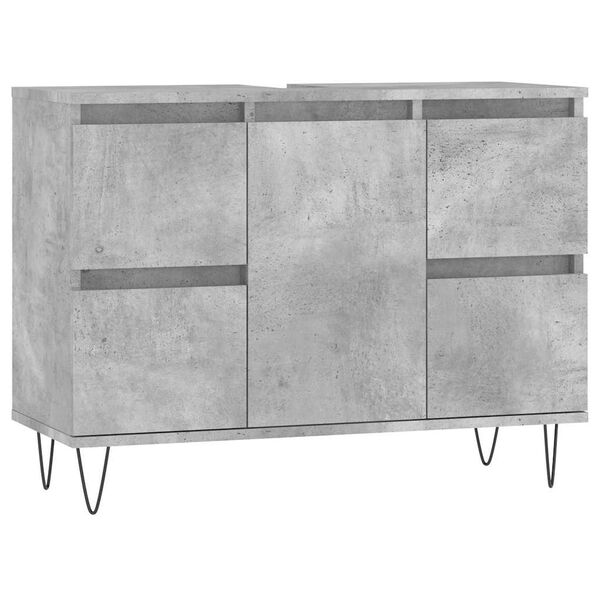 vidaXL Bathroom Cabinet Concrete Grey 80x33x60 cm Engineered Wood
