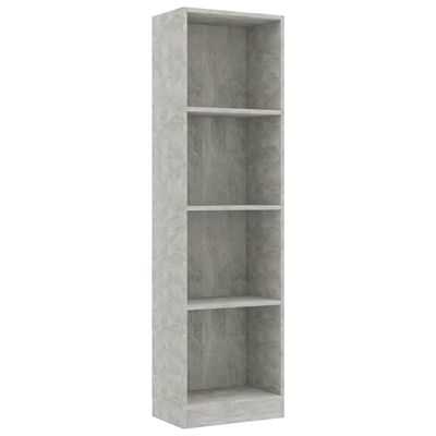 vidaXL 4-Tier Book Cabinet Concrete Grey 40x24x142 cm Engineered Wood
