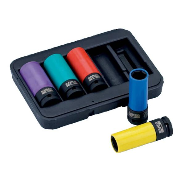 BAHCO Five Piece Deep Impact Socket Set 17/19/21/22/24 mm BWSS12P5