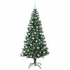 vidaXL Artificial Pre-lit Christmas Tree Green 210 cm PVC and Metal