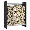 vidaXL Firewood Rack Black 80x35x100 cm Tempered Glass