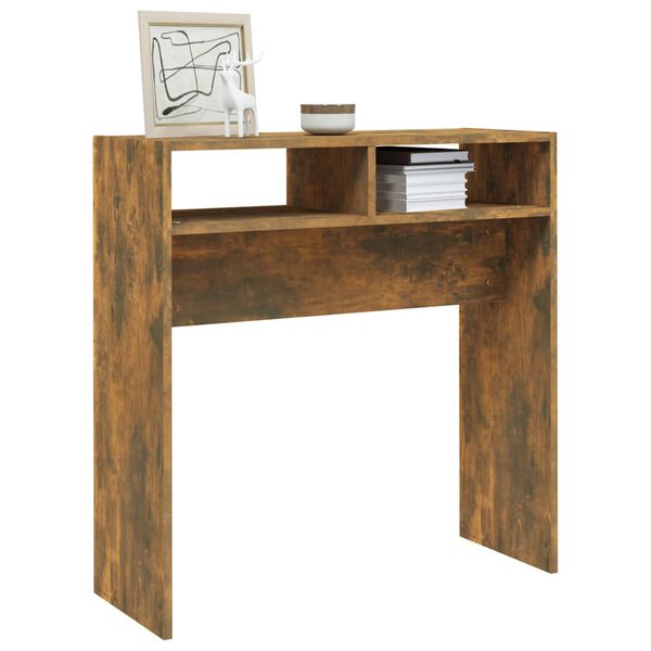 vidaXL Console Table Smoked Oak 78x30x80 cm Engineered Wood