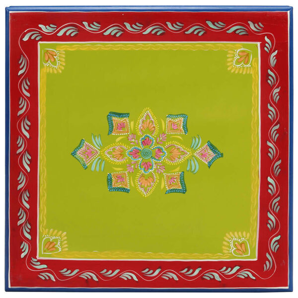 vidaXL Coffee Table Green Hand Painted Solid Wood Mango