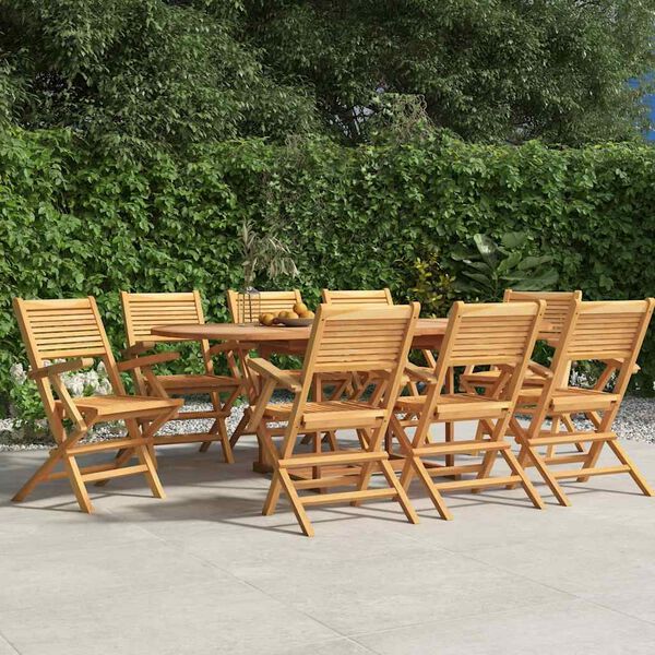 vidaXL Folding Garden Chairs 8 pcs 55x62x90 cm Solid Wood Teak