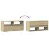 vidaXL TV Wall Cabinet with LED Lights Sonoma Oak 100x31x45 cm