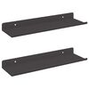 vidaXL Wall Shelf with Shelf Wall-mounted 2 pcs Black 30 x 9 x 2.5 cm