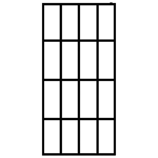 vidaXL Walk-in Shower Wall with Shelf Black 118x190 cm ESG Glass&Aluminium