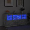 vidaXL Sideboard with LED Lights Concrete Grey 142.5x37x67 cm