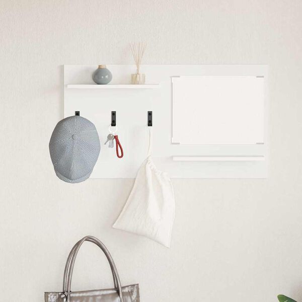 vidaXL Wall-Mounted Coat Rack White 90 x 10 x 50 cm Engineered wood