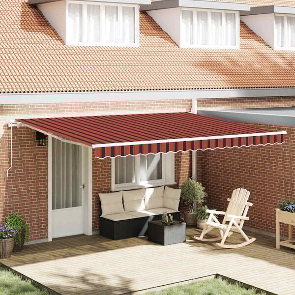 vidaXL Awning Manual Orange and Brown 450 x 350 x 165 cm Polyester