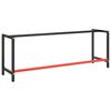 vidaXL Work Bench Frame Matte Black and Matte Red 220x57x79 cm Metal