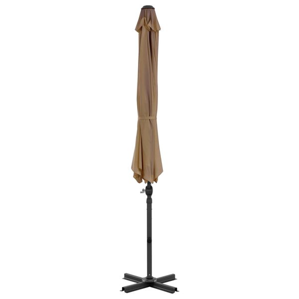 vidaXL Garden Parasol with Portable Base Taupe