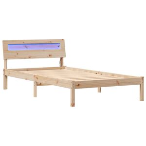 vidaXL Bed Frame with Headboard Brown 100 x 200 cm Solid Pine Wood