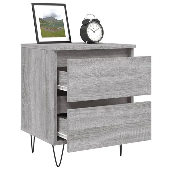 vidaXL Bedside Cabinet Grey Sonoma 40x35x50 cm Engineered Wood