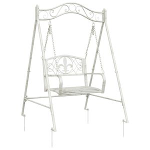 vidaXL Swing Bench Steel 113 x 121.5 x 168 cm Antique White