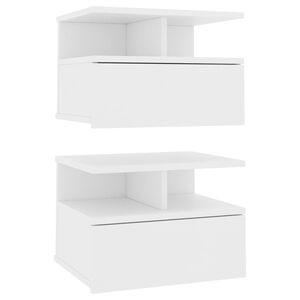 vidaXL Floating Nightstands 2 pcs White 40x31x27cm Engineered Wood
