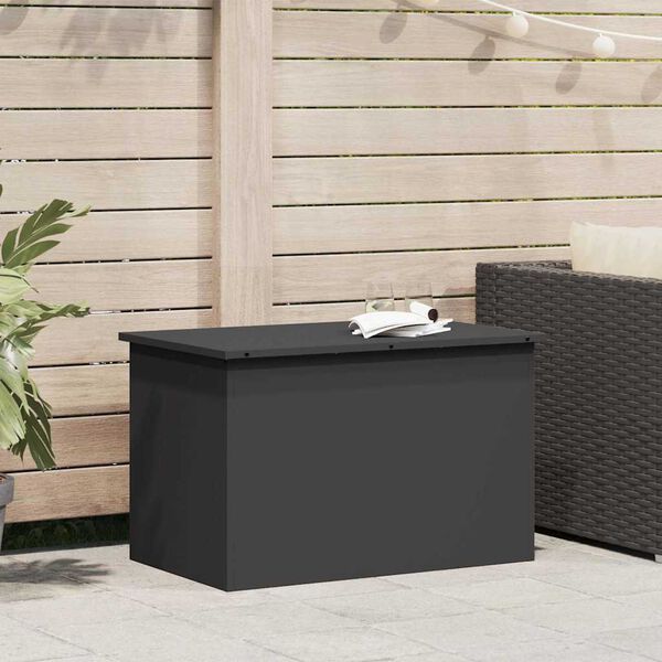 vidaXL Outdoor Storage Box Black 80 x 50.5 x 50 cm Steel