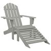 vidaXL Garden Adirondack Chair with Ottoman&Table Solid Fir Wood Grey