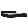 vidaXL Bed Frame without Mattress with Drawers Black Super King