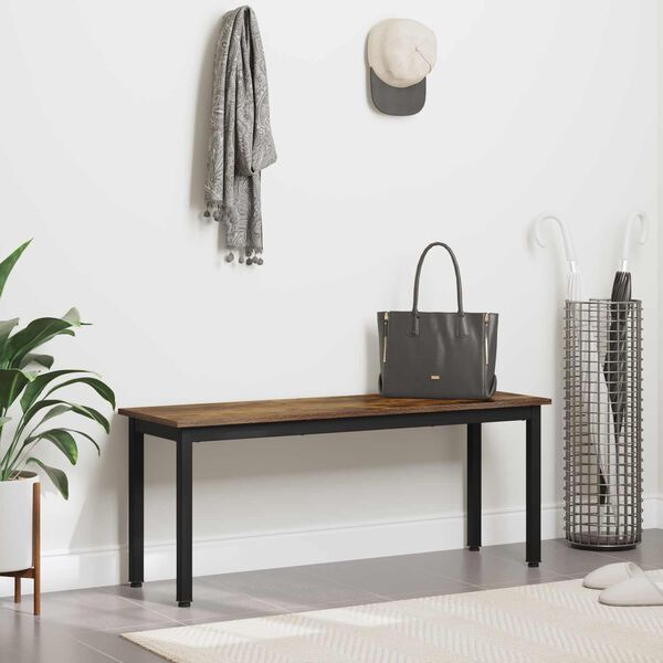 vidaXL Bench Smoke Oak 110 x 35 x 45 cm Engineered Wood